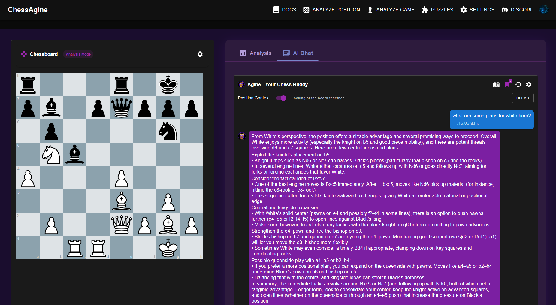 Middlegame Position Analysis